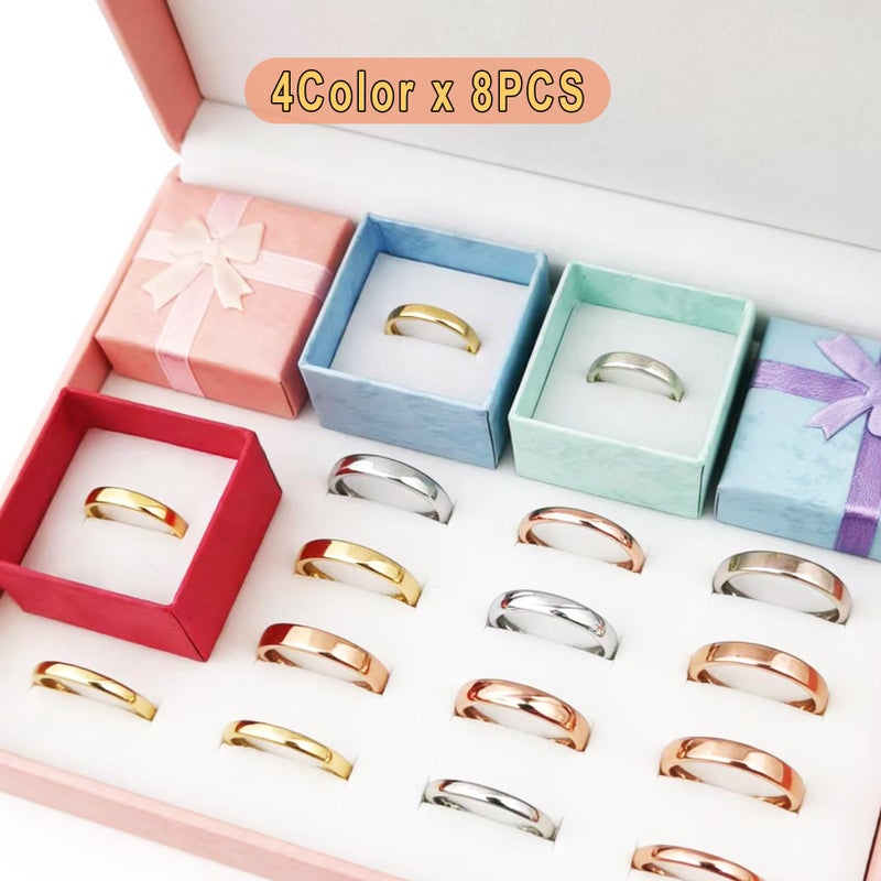 Markeny 32 Pcs Gift Box Set Ring for Ring and Earring Jewelry Anniversaries, Weddings, Birthdays, 4Color - Image 3